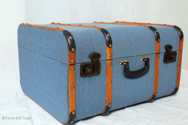 blau gestreift VINTAGE 3 Größen Holzlatten Oldtimerkoffer Kinder Koffer 
